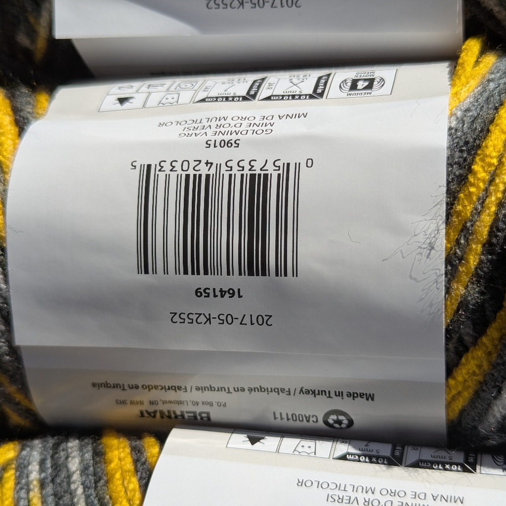 Barnat Premium Yarnspirations Goldmine Variegated Yarn, 3.5 Skiens, Gold & Grey - Picture 8 of 12